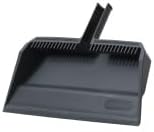 Superio 3-Pack Wide Plastic Dustpan with Comb - 16" Wide, Rubber Lip, Broom Handle Clip, Grey