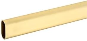Oval Closet Rod with End Supports that have Dual Rear Facing 5mm Pins (Matte Brass, 36" Wide Space)