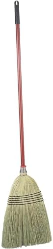 Libman 502 Big Corn Broom with 100% Broomcorn Fiber, 12" Sweep Surface