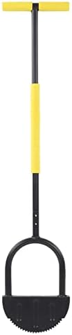 Garosa Half Moon Lawn Edger High Hardness Carbon Steel Sidewalk Grass Long Handled Step Edger Manual Trimming Shovel for Garden Yellow Black