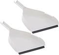 Superio Clip-On Dustpan - Heavy Duty Plastic, Easy Grip Clip-On Dust Pan with Rubber Edge, Detailed Sweeping Debris, Fits Standard Brooms Home & Commercial Dusting & Cleaning Tool, Grey, 2-Pack