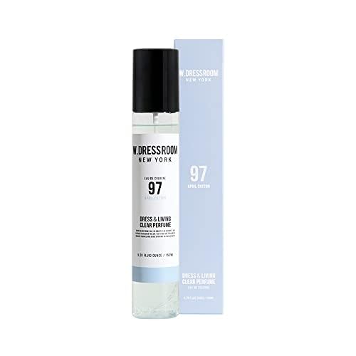 W.Dressroom No.97 April Cotton Perfume (5.28 oz) – Living Clear Perfume, Body Mist & Fabric Spray for Clothes, Bedding & Room, Water-Based, Travel Size