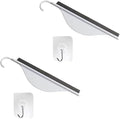 Mini Squeegee Set with Hooks, 2 Pack Silicone Water Wiper for Shower Glass, Bathroom Countertop & Sink Cleaning Tool, Compact Handheld Scraper for Kitchen, Mirror, Window (White)