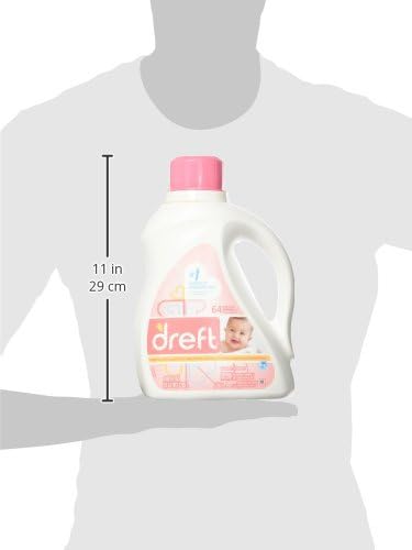 Dreft Stage 1: Newborn Hypoallergenic Liquid Baby Laundry Detergent (HE), Natural for Baby, Newborn, or Infant, 100 Ounces (64 loads) (Pack of 2)