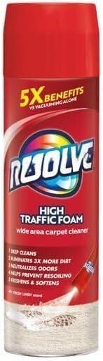 R'esolves High Traffic Carpet Cleaner Foam, Unscented, 3X Dirt Removal, Stain-Resistant Carpet Solution and Odor Remover, 22 oz, Single Pack