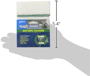 Compac Home Magic-Stone Kitchen Cleaner Scrub - 2-Sided Scouring Brick/Sponge, Easily Removes Stubborn Grime, Grease, Food from Oven Trays, Pans, Cookie Sheets, 3 Count