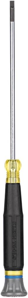 Klein Tools 6254 Mini Precision Screwdriver, 1/8-Inch Slotted, Features Cushion-Grip Handle, Rotating Cap, Color Coded Ring, 4-Inch Shank