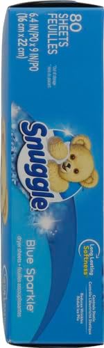 Snuggle Fabric Softener Dryer Sheets, Blue Sparkle, 80 Count