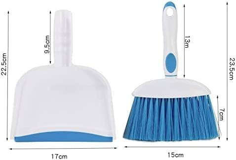 Broom Dustpan Brush Small Dust pan: Small Broom and Dustpan Set Mini Dust pan and Brush Set for Desk, Home, Camping Tent (Light Green)