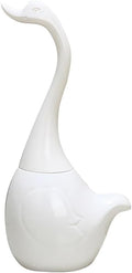 Swan Toilet Brush and Ceramic Holder Set,Cute Bathroom Decor, Non-Scratch Bristles, Space-Saving White Household Cleaning Tool for Bathtub