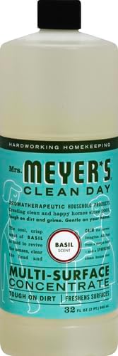 MRS. MEYER'S CLEAN DAY Multi-Surface Cleaner Concentrate, Use to Clean Floors, Tile, Counters, Basil, 32 fl. oz (Pack of 2)
