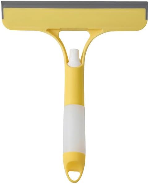 3 in 1 Window Cleaning Tool for Car Indoor Outdoor High Windows, Spray Window Squeegee Cleaner Tool with Spray Bottle,Window Wiper Silicone Cleaner Brush Scraper,for Car, Home, Kitchen (Yellow)