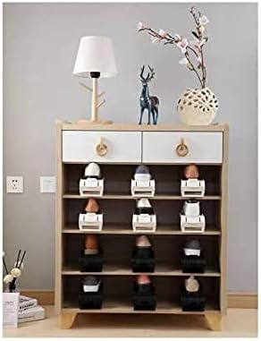 Shoe Slots Organizer, 20 PCS Adjustable Shoe Rack Stacker Storage Space Saver, Double Deck Shoe Rack Holder for Closet Organization, Black
