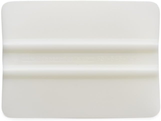 Rvinyl Lidco Rounded Corner Teflon Squeegee in White - 3" - Rigid Tool for Vinyl, Graphics & Tapes Installations - Non Stick, Adhesion Resistant Design with Ribbed Profile