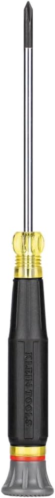 Klein Tools 6233 Mini Precision Screwdriver, #0 Phillips, Features Cushion-Grip Handle, Rotating Cap and Color Coded Ring, 3-Inch Shank