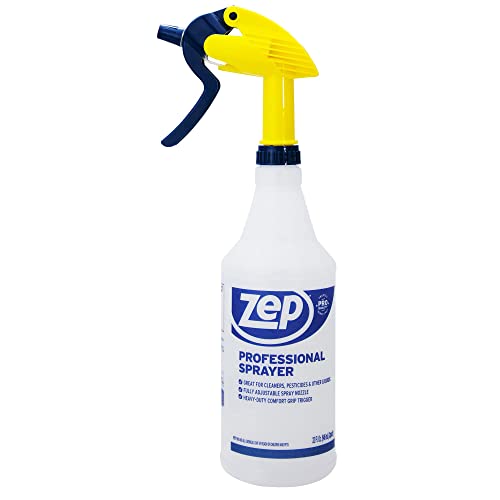 Zep High Traffic Carpet Cleaner 128oz Removes Deep Stains Bundle with 32oz Professional Sprayer Bottle Up to 30 Foot Spray