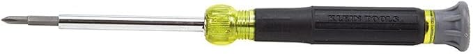Klein Tools 32581 4-in-1 Electronics Screwdriver Set with 2 Slotted, 2 Phillips Precision Machined Bits, Ideal for Terminal Blocks