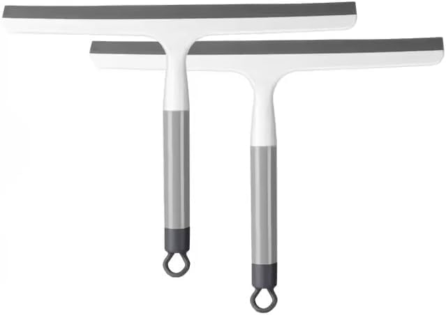 2PCS 10.8" Silicone Shower Scraper Cleaner Bathrooms Multi-Purpose Squeegee Glass Clean Floor Window Cleaning Tool Household Water Wiper Waterblade Drying Blade Car auto