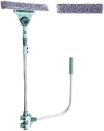 Window Cleaner Squeegee, External Window Washer U Shape Window Cleaner Window Squeegee with Long Handle for Car Windshield Tiles Wall Clean (Horizontal Head)
