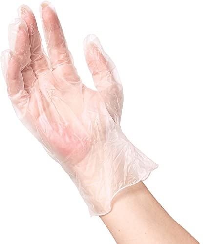 ForPro Disposable Vinyl Gloves, Clear, Industrial Grade, Powder-Free, Latex-Free, Non-Sterile, Food Safe, 2.75 Mil. Palm, 3.9 Mil. Fingers, Small, 100-Count