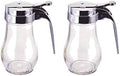 Great Credentials© Syrup Dispenser with Cast Zinc Top Glass Bulb Jar, Sugar Dispenser, Retracting Spout, Dispensing Thumb-Lever, 6 OZ. Pancake House Style set of 2