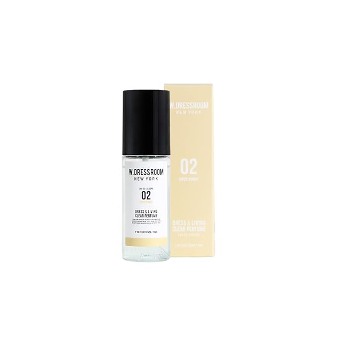 W.Dressroom No.02 Coco.Conut Dress & Living Clear Perfume (2.36 oz) – Fresh Scent for Clothes, Fabrics, Carpets & Rooms, Natural Odor Eliminator, Eco-Friendly, Water-Based
