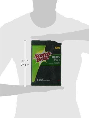 Scotch-Brite Heavy Duty Large Scour 8 Pads, Scouring Pads for Kitchen and Dish Cleaning, (Pack of 4)