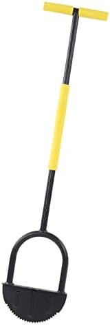 Garosa Half Moon Lawn Edger High Hardness Carbon Steel Sidewalk Grass Long Handled Step Edger Manual Trimming Shovel for Garden Yellow Black