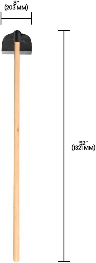 Zenport J6-208 Wood Handled Hoe, 7 Inch Carbon Steel Blades, Beige - 3 Pack
