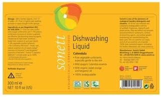Sonett Organic Dishwashing Liquid Calendula 10 Fl.Oz Certified Organically Grow (Pack of 6)