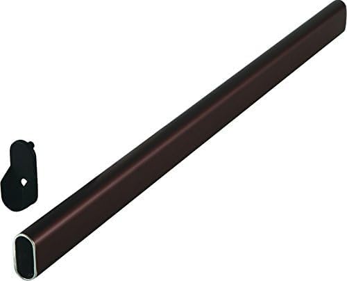 Oval Closet Rod with End Supports that have Dual Rear Facing 5mm Pins (Oil Rubbed Bronze, 48" Wide Space)
