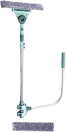 Window Cleaner Squeegee, External Window Washer U Shape Window Cleaner Window Squeegee with Long Handle for Car Windshield Tiles Wall Clean (Horizontal Head)