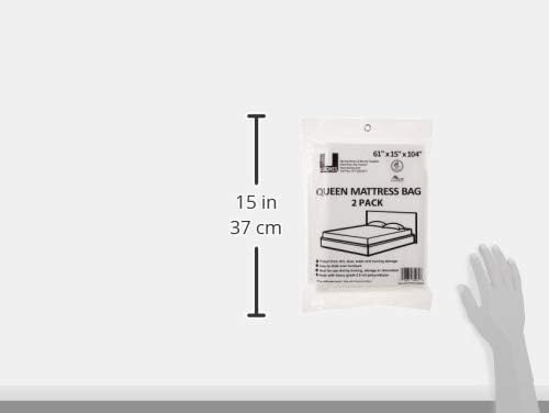 UBOXES Queen Size Mattress Covers/Bags 61" x 15" x 104" Moving Supplies (QUEENCOVER02) (packaging may vary)