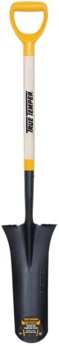True Temper 2540700 16 in. Drain Trench Spade with 24 in. Hardwood D-Grip Handle and Comfort Step