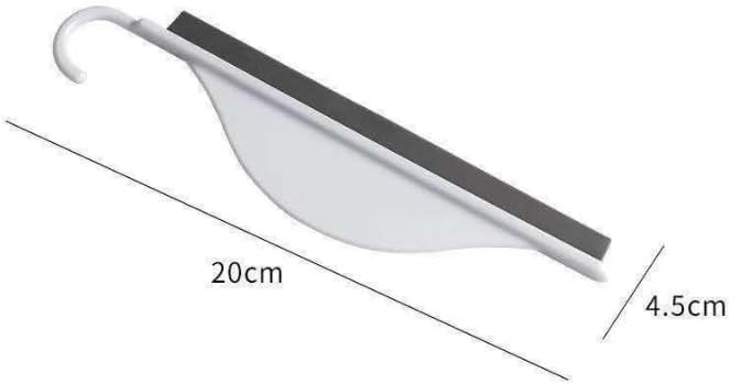 Mini Squeegee Set with Hooks, 2 Pack Silicone Water Wiper for Shower Glass, Bathroom Countertop & Sink Cleaning Tool, Compact Handheld Scraper for Kitchen, Mirror, Window (White)