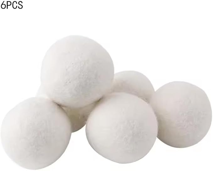 6PCS Clothes Wool Dryer Balls, 5cm Laundry Tumble Dryer Balls, Reusable Laundry Softener
