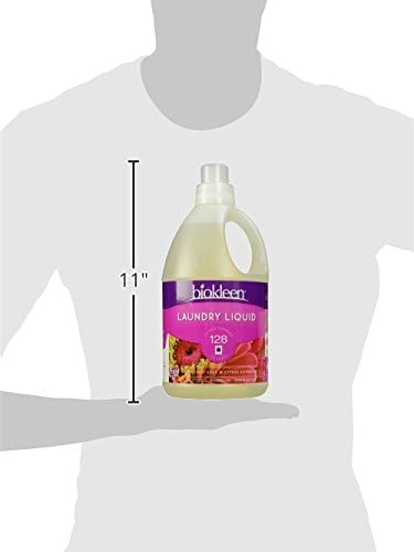Biokleen Natural Laundry Detergent - 128 HE Loads - Liquid, Concentrated, Eco-Friendly, Non-Toxic, Plant-Based, No Artificial Fragrance or Preservatives, Citrus Essence