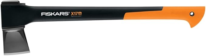 Fiskars X11 Splitting Axe Hatchet, 17" Tree Branch Cutter and Wood Axe for Small Logs with Shock-Absorbing Handle