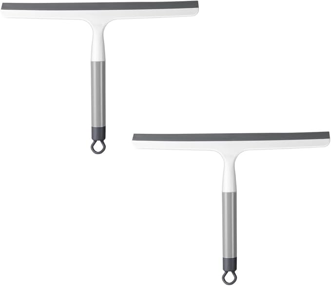 2PCS 10.8" Silicone Shower Scraper Cleaner Bathrooms Multi-Purpose Squeegee Glass Clean Floor Window Cleaning Tool Household Water Wiper Waterblade Drying Blade Car auto