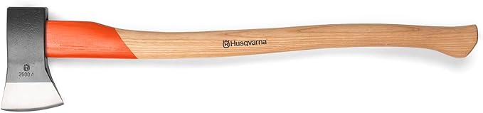 Husqvarna 27-Inch German Style Splitting Axe, Ash Wood Handle and Forged Steel Axe Head, Includes Durable Cover