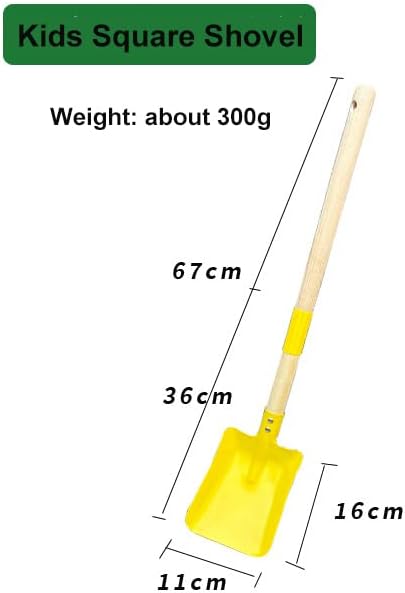 Small Garden Shovel-Kid's Size Wooden Handle Metal Head Shovel (Yellow)