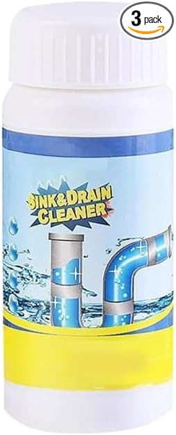 Saker Powerful Foaming Drain Cleaner Powder, Easy-Pour Clog Remover for Kitchen Sink, Bathroom Tub & Shower, Toilet and Floor Drain, Helps Break Down Hair, Soap Scum, Paper and Sludge(1Pack)