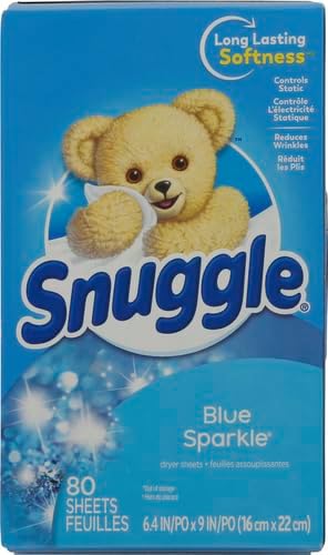 Snuggle Fabric Softener Dryer Sheets, Blue Sparkle, 80 Count
