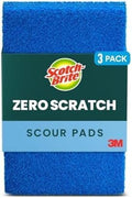 Scotch-Brite Non-Scratch Scour Pads | Zero Scratch | For Nonstick Cookware | Dishwasher Safe | Made with Recycled Plastic | 3 Pads, Pack of 10