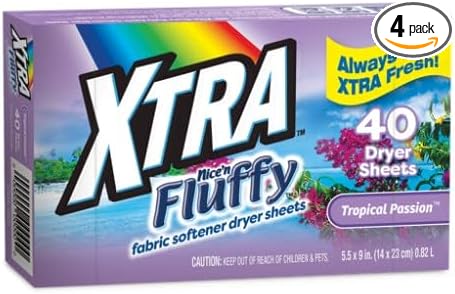 Fabric Softener Dryer Sheets, Tropical Passion, 120 Count, 4 Pack, Anti-Static, Gluten Free, Phosphate Free