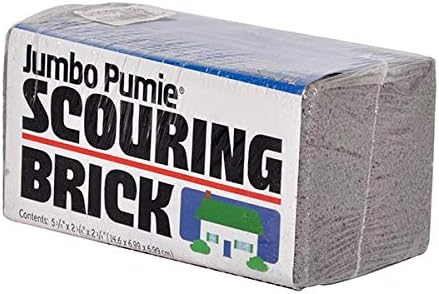 PUMIE JPS-12 Jumbo Scouring Brick, for Large Surface Cleaning, Removes Lime, Scale, Rust, Calcium - Pool Pumice Stone Tile Cleaner, Barbecue Cleaning Stone, Hand Safe, Pack of 12