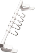 SUPVOX Kitchen Utensil Hooks 5pcs Under Cabinet Storage Rack White Plastic No-Drill Multi-Functional Hanging Organizer for Kitchen Cabinet