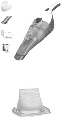 BLACK+DECKER Dustbuster Handheld Vacuum, Cordless, White with Replacement Filter (HNVC215B10 & HNVCF10)