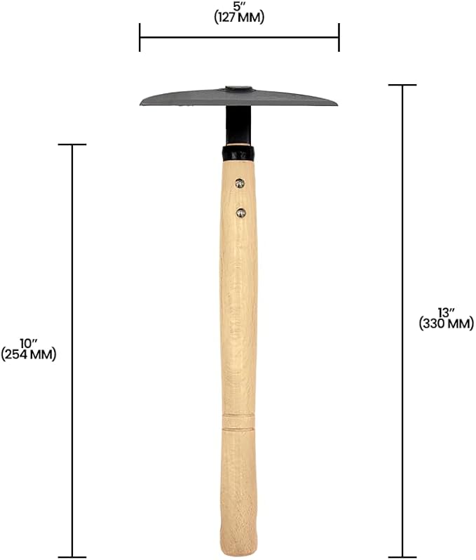 Zenport J6-14 Kusa-Kaki Half Moon Hoe, 5 Inch Blades, Beige - 3 Pack
