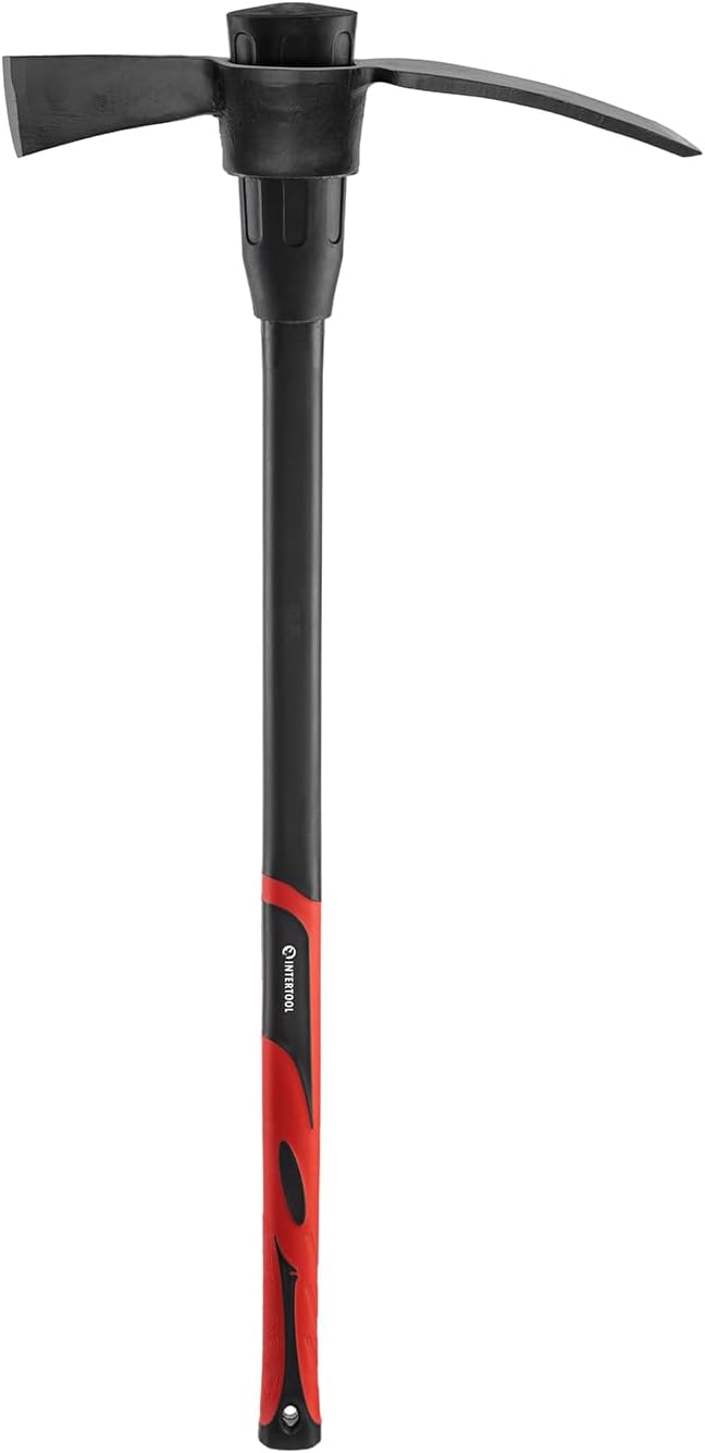 INTERTOOL Cutter Mattock - 36” Digging Tool for Gardening with Cutter & Adze - Non-Slip Fiberglass Handle HT08-0307